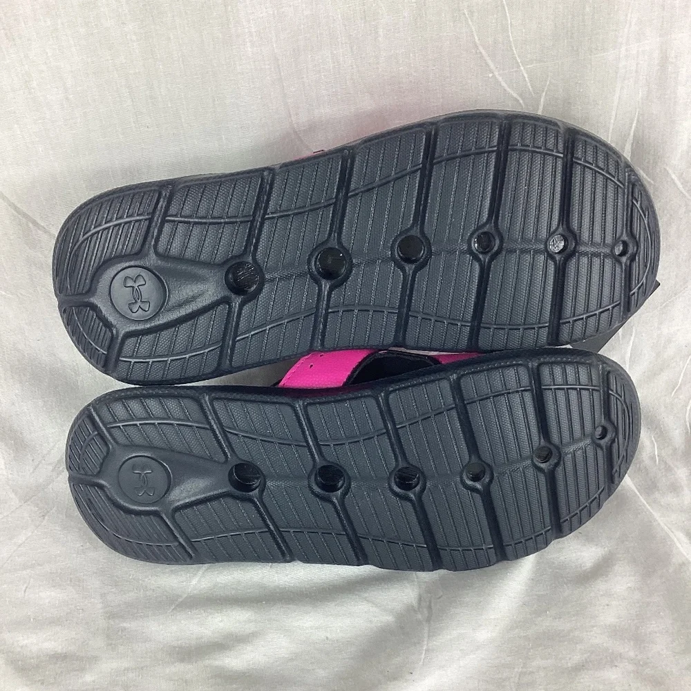 Under Armour. UA G Ignite Pro Sl Youth Slides Sandals Size 5Y Pink Black NEW
